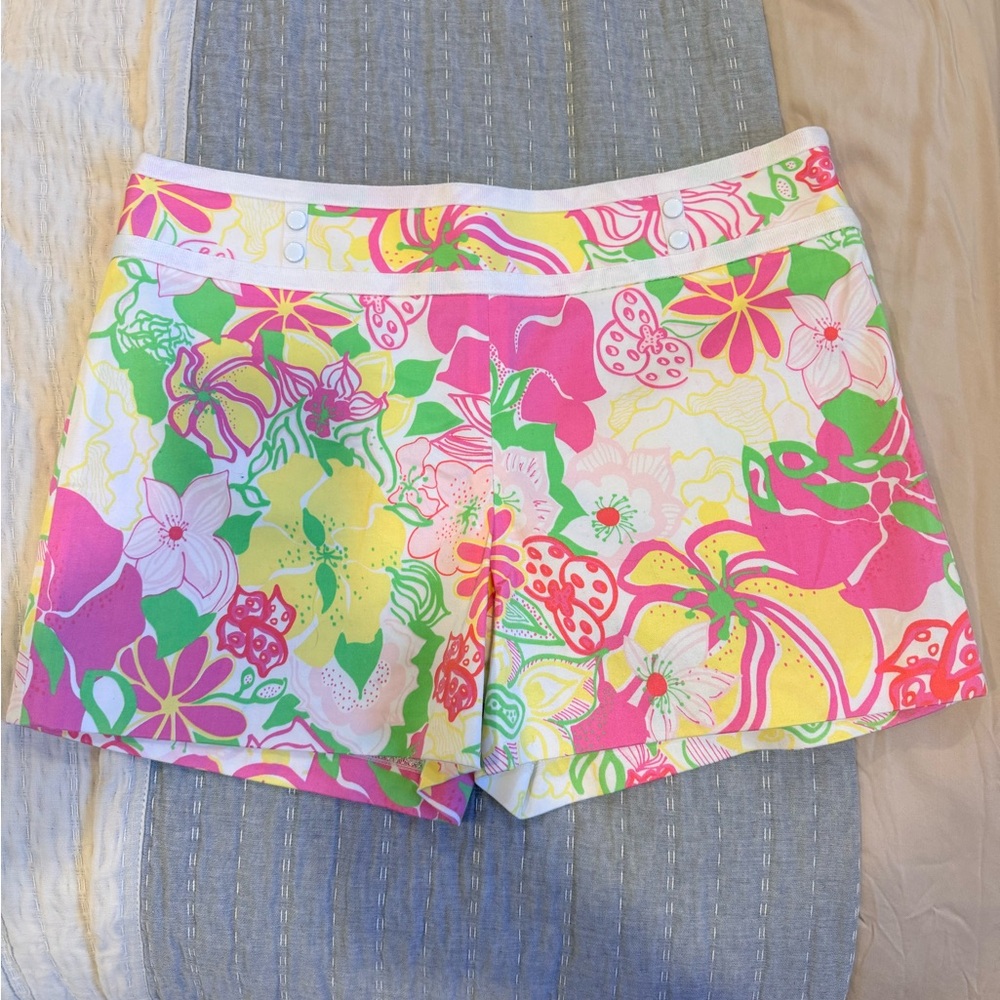 NWT Tibi High Waist Floral Shorts — Pink, Yellow, Green, White 8